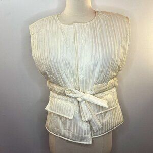 Rachel Roy Women's Off White Shimmer Puffer Vest Jacket - One Size - NWT